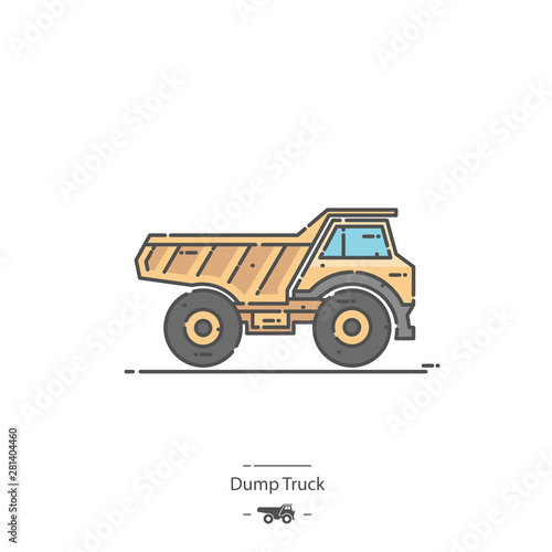 Dump Truck - Line color icon