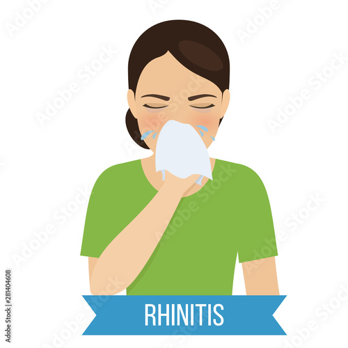 Runny nose - symptom of cold and flu. Vector