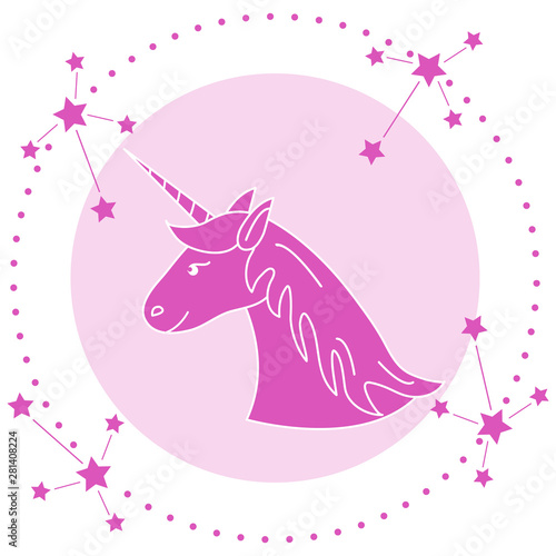 Magic unicorn and constellations.