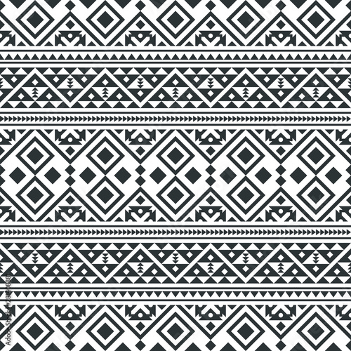ikat native ethnic pattern design in black and white color