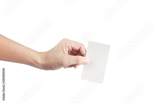 Hand holding virtual card with your