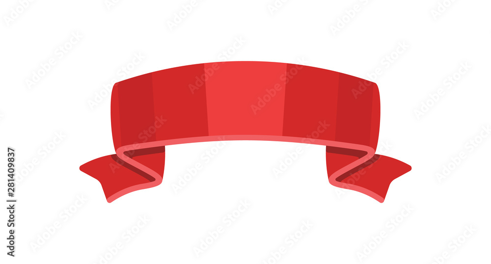 Red ribbon icon isolated on white background. Red ribbon icon isolated on white background.