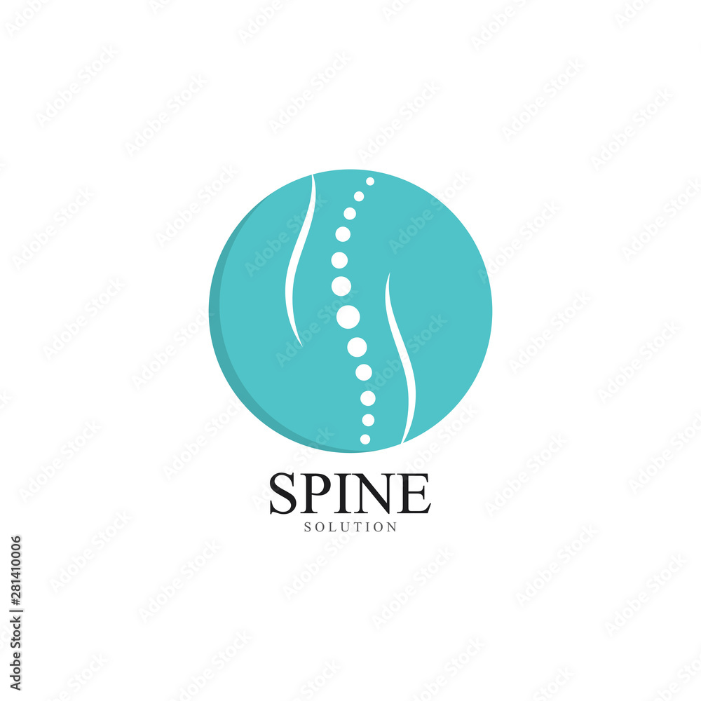 Obraz premium Spine diagnostics symbol logo template vector illustration design 