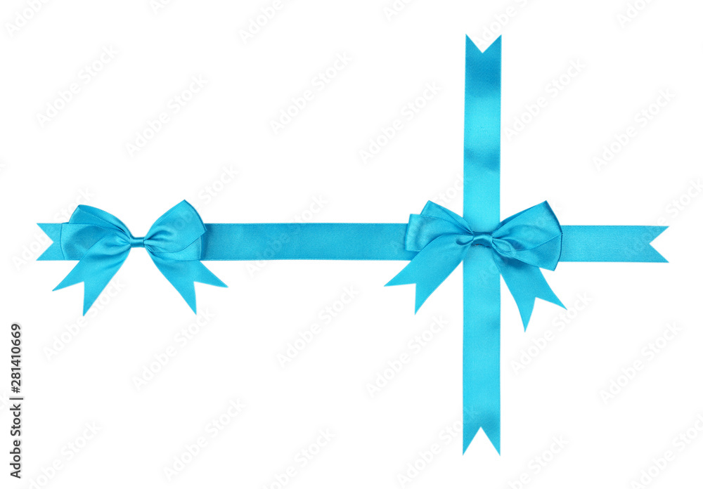 Blue ribbon with bow Blue ribbon with bow