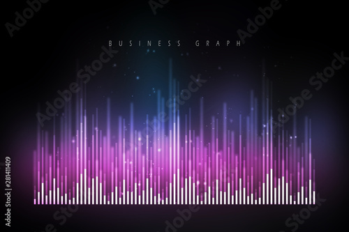 2d rendering Stock market online business concept. business Graph 
