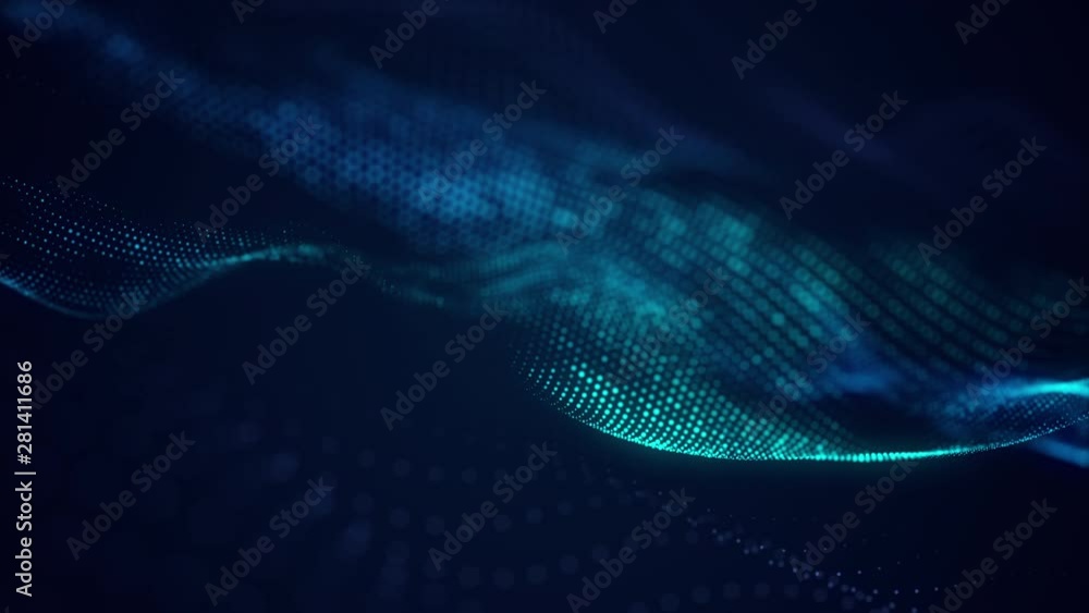 beautiful abstract wave technology background with blue light digital effect corporate concept