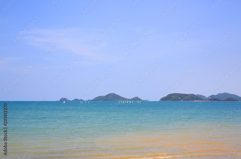 Beautiful sea view and island in sunny day.