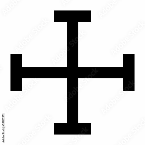 Cross of Jerusalem dark silhouette