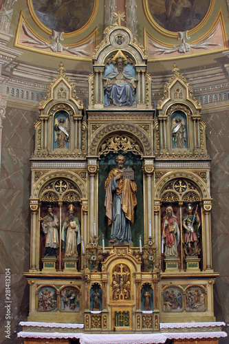 Main altar of the Visitation of Mary in the church of the Saint Peter in Ivanic Grad  Croatia