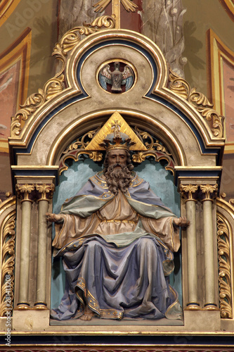 God the Father, statue on the main altar of the Visitation of Mary in the church of the Saint Peter in Ivanic Grad, Croatia