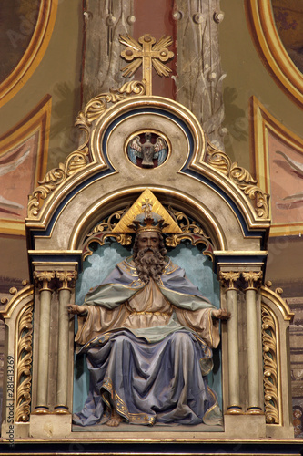 God the Father, statue on the main altar of the Visitation of Mary in the church of the Saint Peter in Ivanic Grad, Croatia
