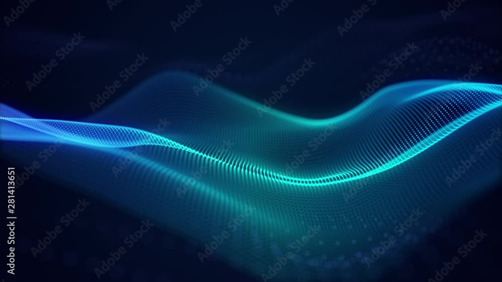 beautiful abstract wave technology background with blue light digital effect corporate concept