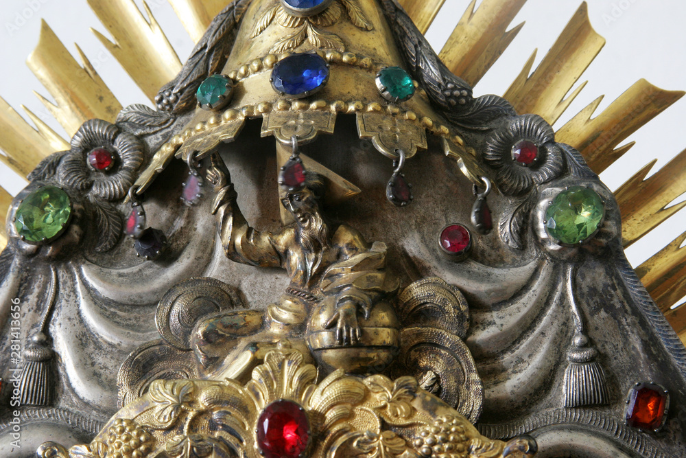 God the Father, detail of monstrance, church of the Saint Peter in Ivanic Grad, Croatia