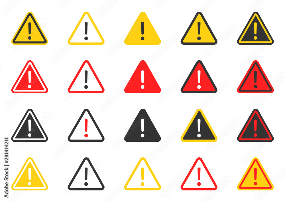 signs warning of the danger, caution icon set, hazard warning attention sign signs warning of the danger, caution icon set, hazard warning attention sign