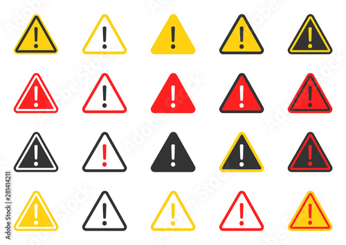 Free Download signs warning of the danger, caution icon set, hazard warning attention sign - GFXLoad