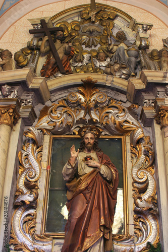 Sacred Heart of Jesus, altar in the Church of Saint Barbara in Rude, Croatia