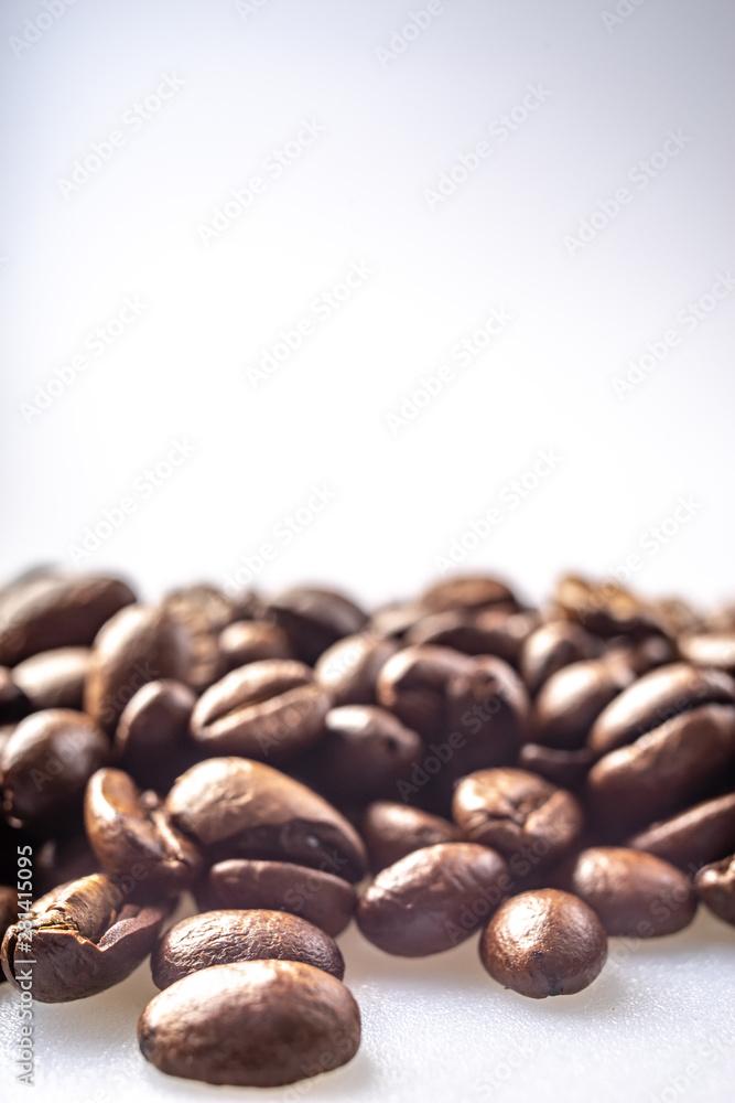 Coffee Beans Background. Close Up fresh roasted brown Coffee Beans Background. Close Up fresh roasted brown