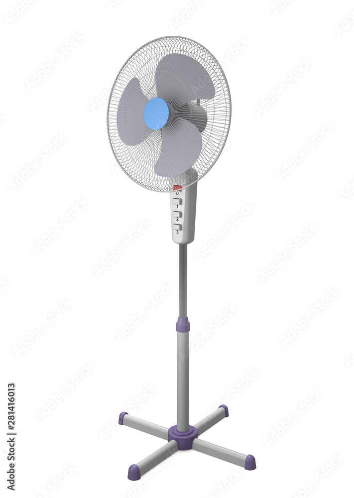 Floor fan on a white background (3d illustration).