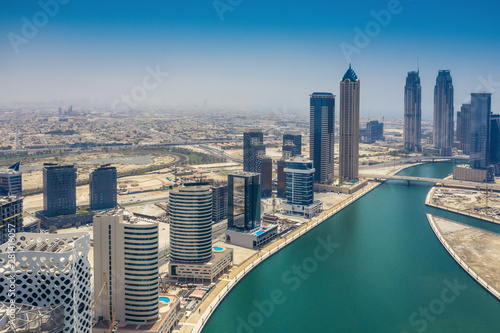 Aerial view on downtown Dubai, UAE, on a summer day © Funny Studio