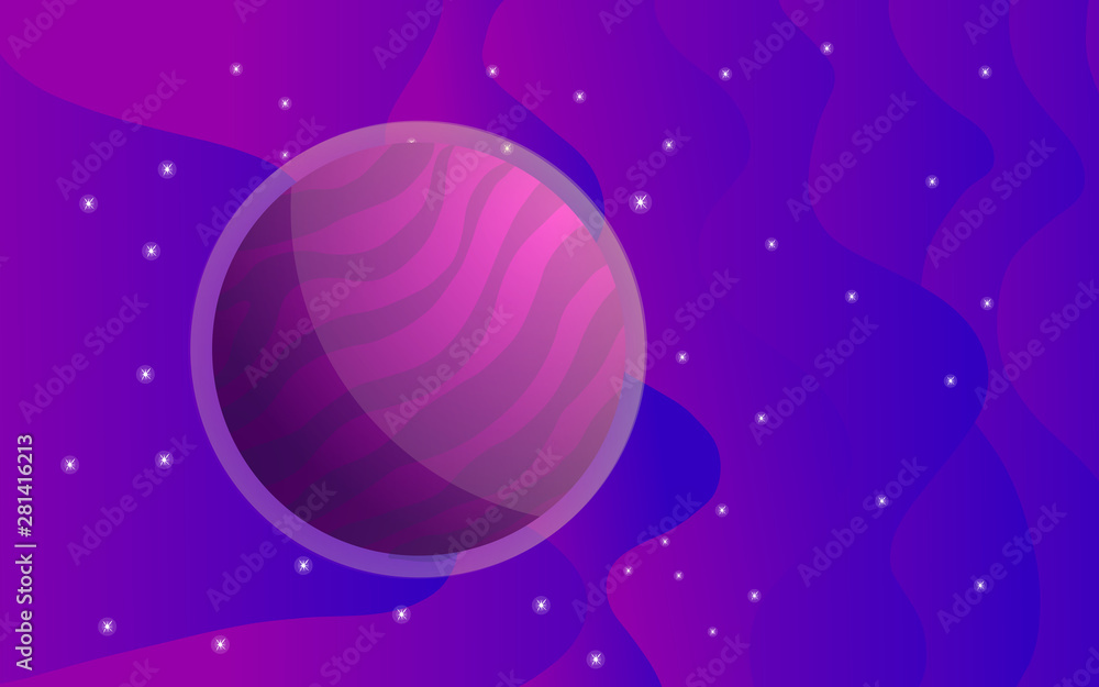purple gradient planet with star and dust in a space. for website background, banner, and card. purple gradient planet with star and dust in a space. for website background, banner, and card.
