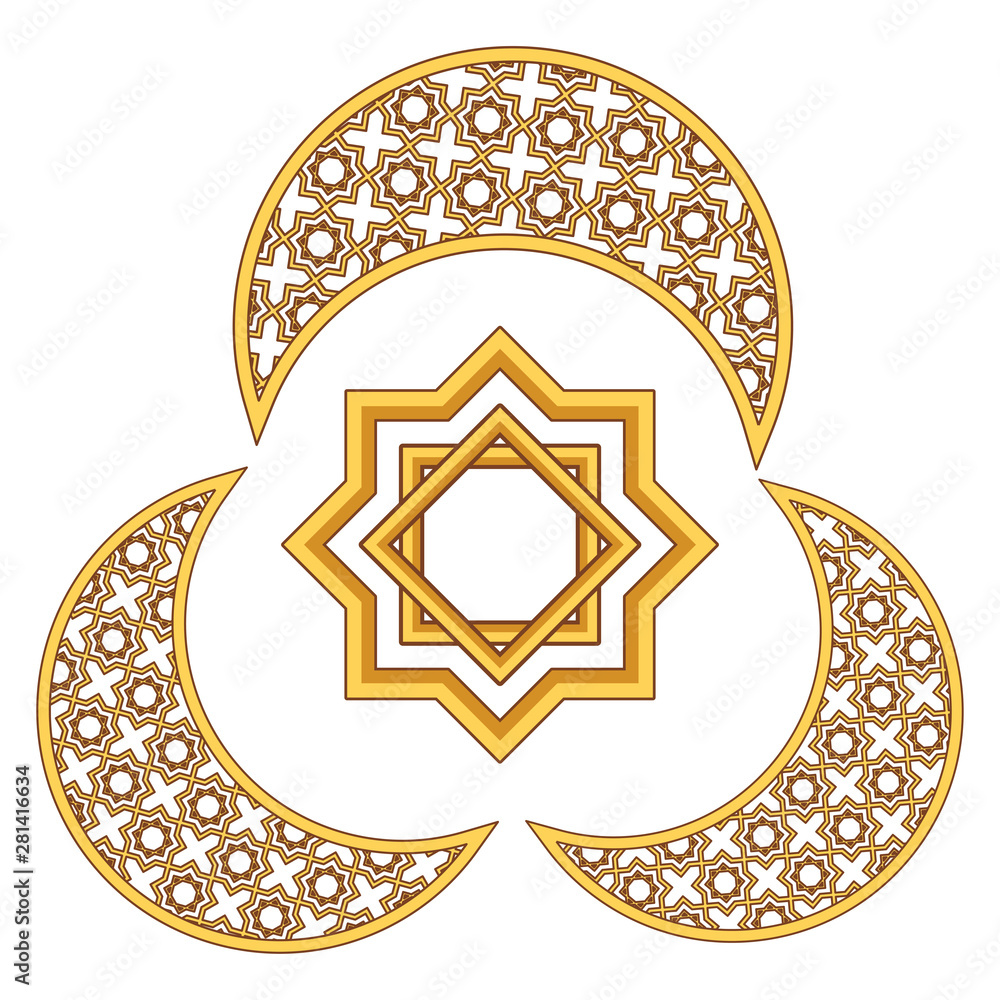 Eid mubarak star symbol isolated