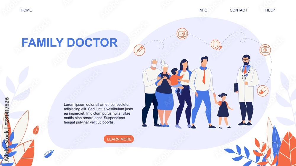 Informative Flyer Family Doctor Lettering Cartoon. Informative Flyer Family Doctor Lettering Cartoon.