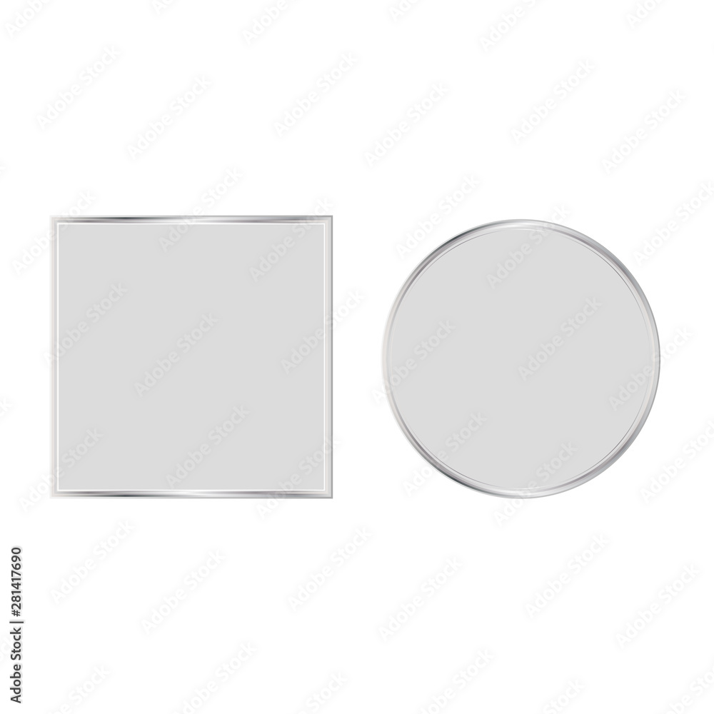Geometric shapes: square and circle on a white background Geometric shapes: square and circle on a white background
