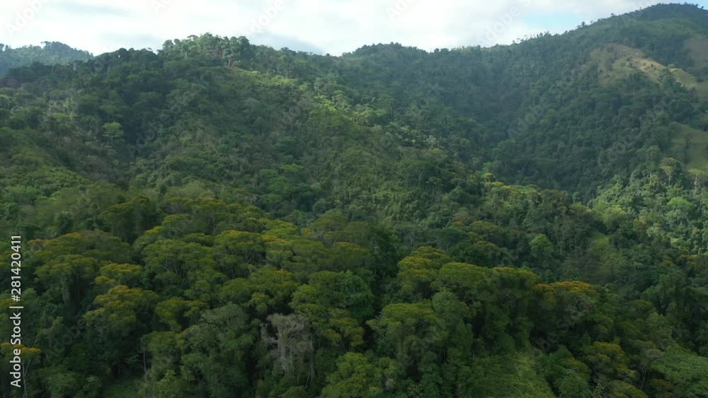 Aerial Drone view over tropical rainforest and mountains Aerial Drone view over tropical rainforest and mountains