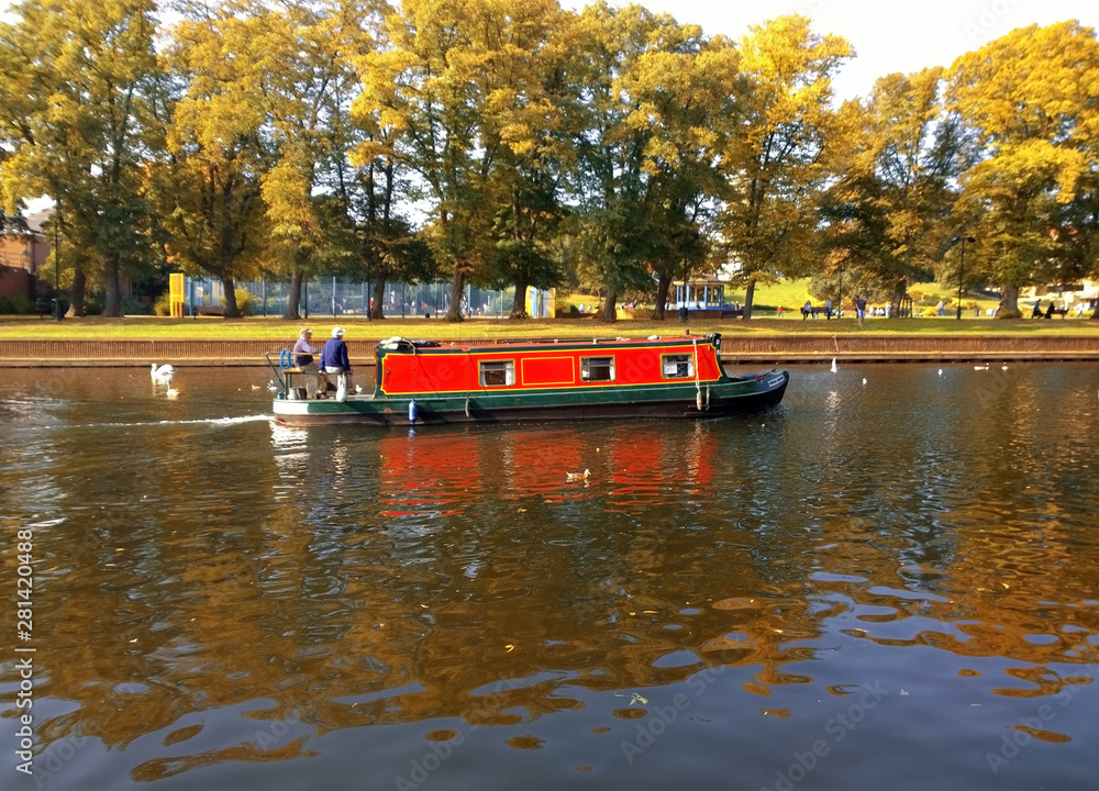 Naklejka premium River Avon Evesham Worcestershire English Midlands England UK