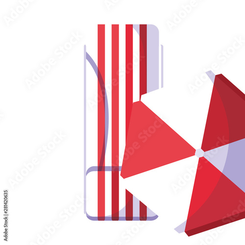sunbed umbrella summer time vacations design