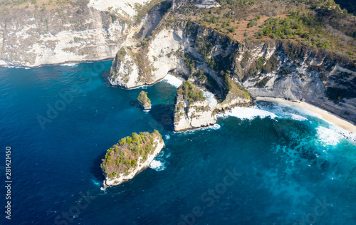 Epic Drone Shot of Nusa Batumategan Thousand Islands at Nusa Penida, Bali - Indonesia
