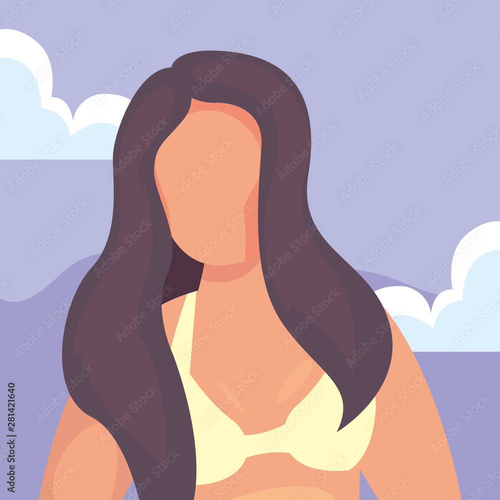 beautiful woman with swimsuit summer time beautiful woman with swimsuit summer time