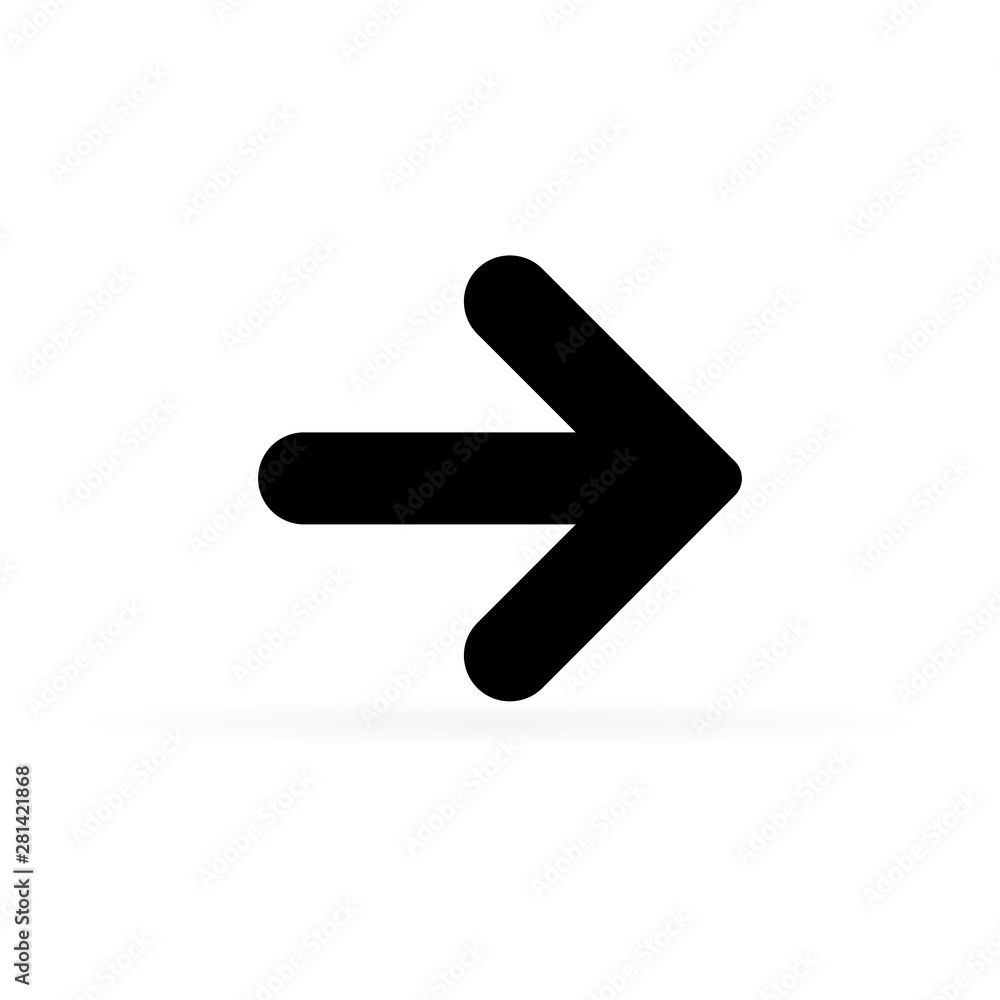 Arrow icon. Black symbol isolated on white background. Arrow icon. Black symbol isolated on white background.