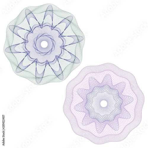 Watermark, rosetta guilloche, security  design for  background  certificate,