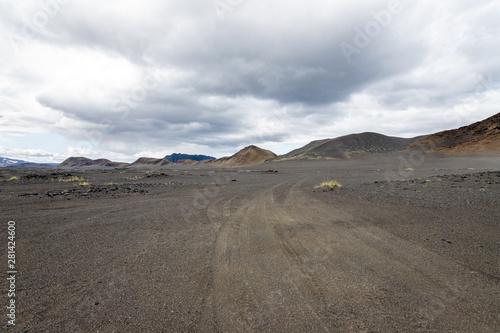 typical Icelandic dirt road. the road to Landmannalaugar. Iceland