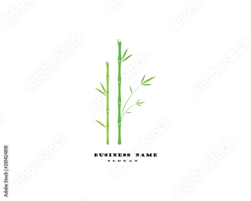 Wallpaper Mural  Bamboo with green leaf vector icon template Torontodigital.ca