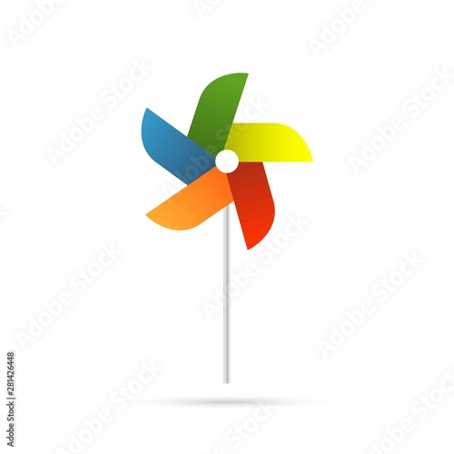 The pinwheel logo flat icon vector.