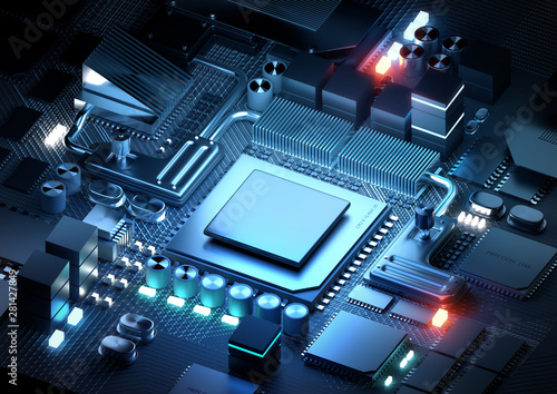 Microprocessor And CPU Technology Concept photo