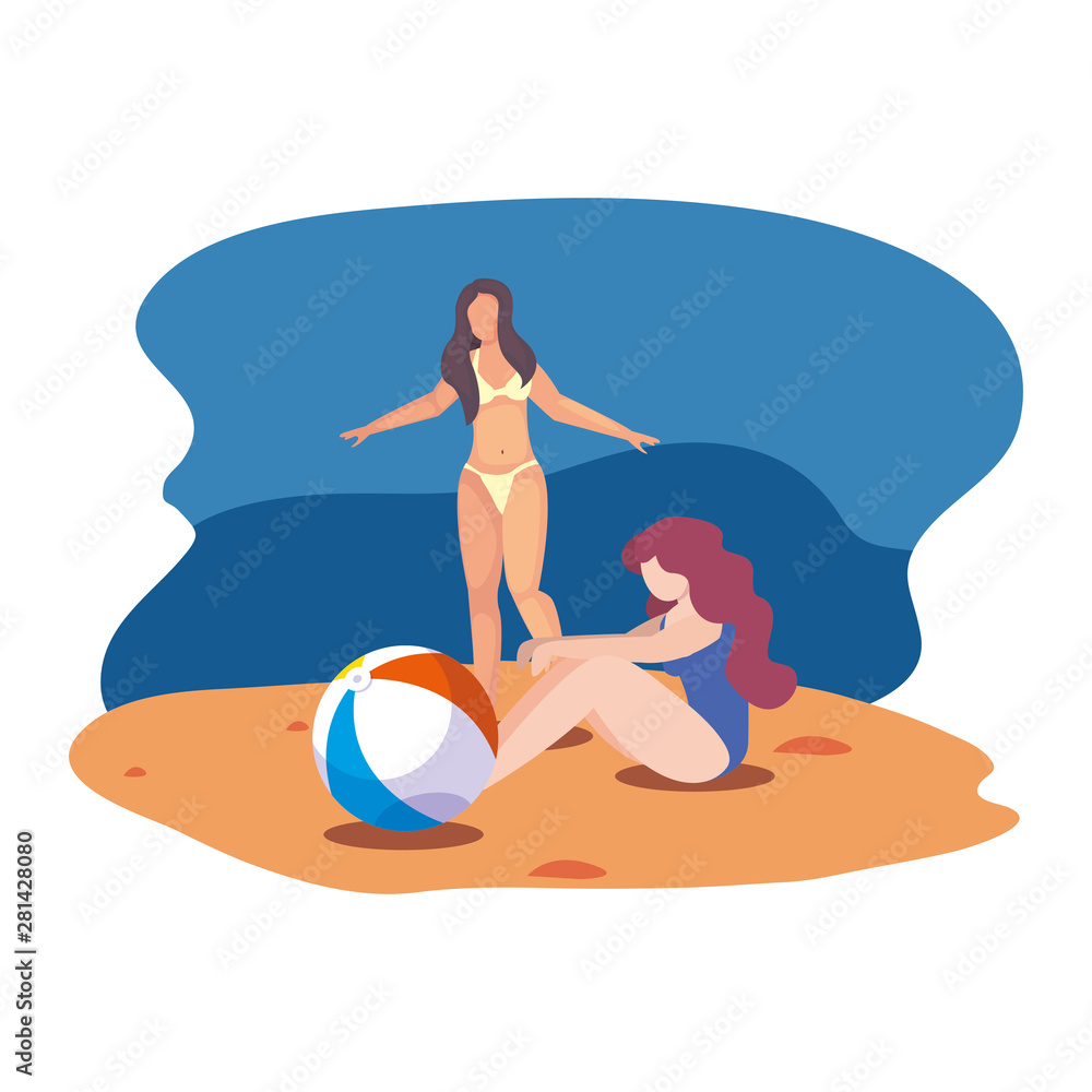 Fototapeta premium women summer time vacations design