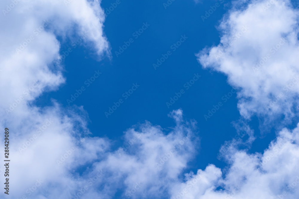 Blue sky canvas along with white clouds of autumn Blue sky canvas along with white clouds of autumn