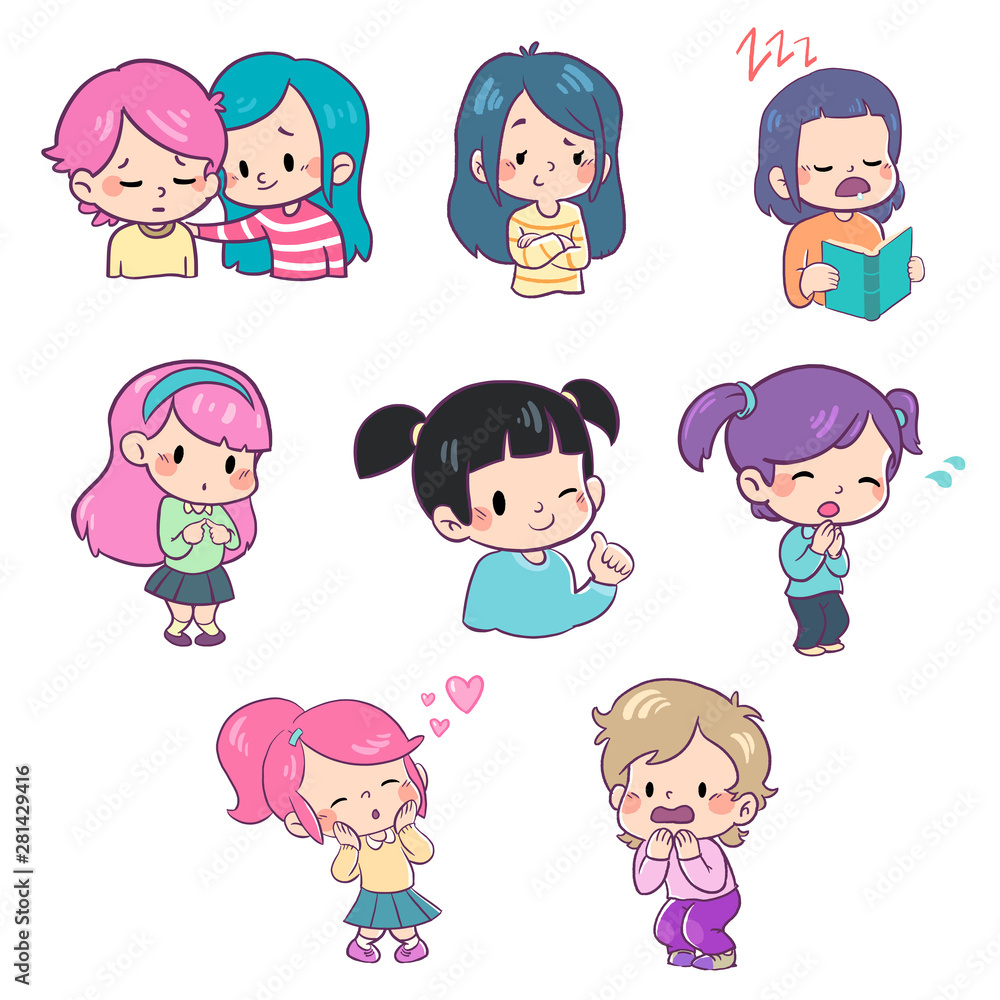children in different poses and expressions children in different poses and expressions