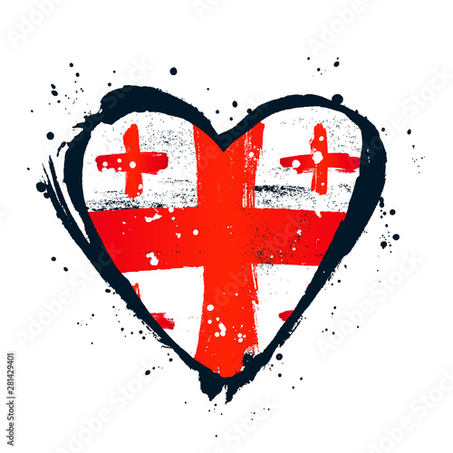 Georgian flag in the form of a big heart.