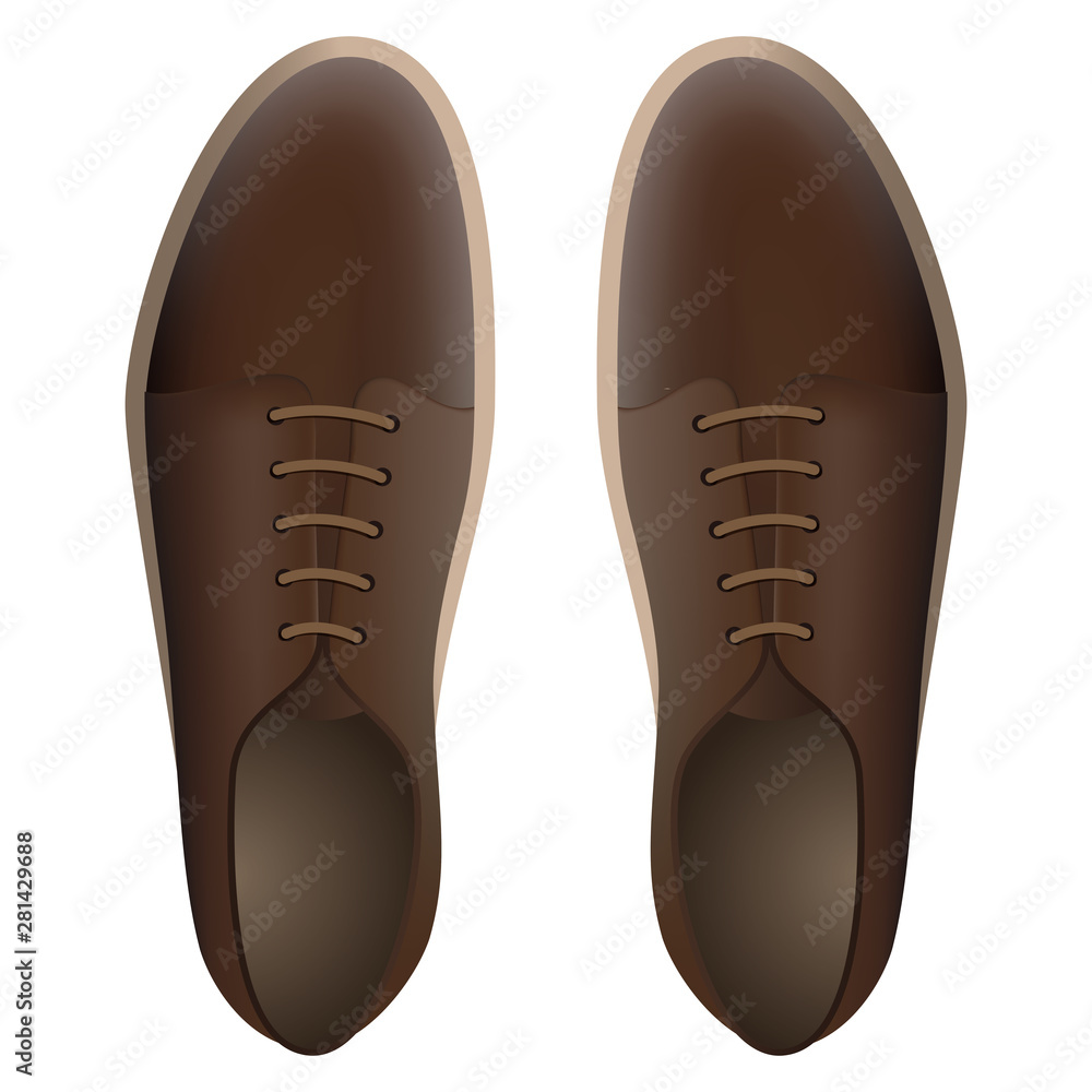 Brown leather shoes on a white background Brown leather shoes on a white background