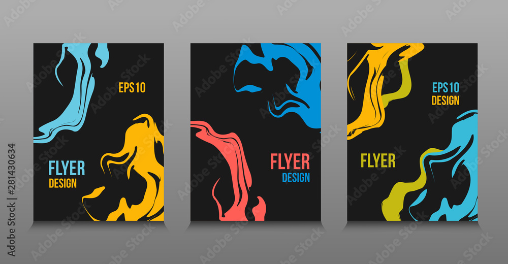 Modern abstract design of colored bright liquid paints Modern abstract design of colored bright liquid paints