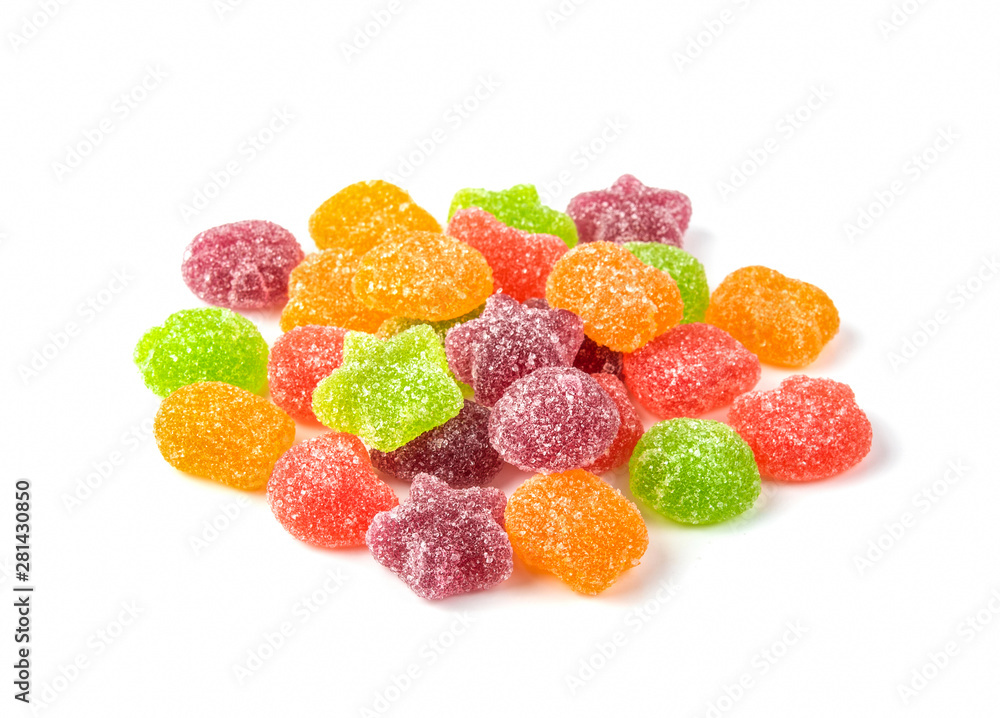 Tasty jelly candies on white background Tasty jelly candies on white background