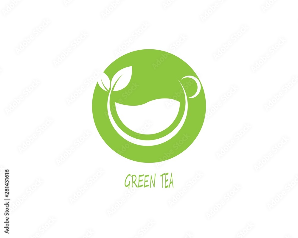 Obraz premium Cup of tea vector icon logo template