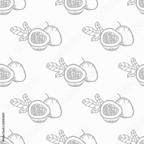 Passion fruit tropical seamless pattern