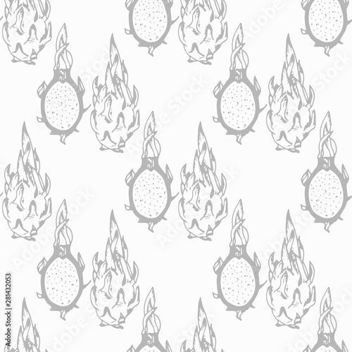 pitaya, pitahaya tropical fruit seamless pattern