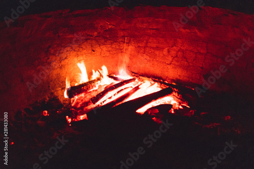 fire on black background