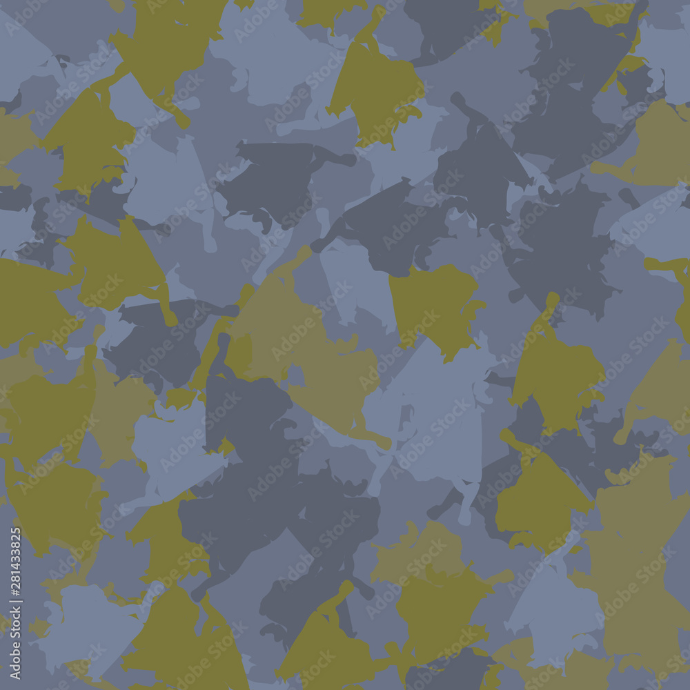 Urban camouflage of various shades of green and blue colors Urban camouflage of various shades of green and blue colors